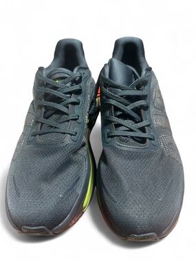 Nike Men's Dark Gray Running Sneakers with Neon Green and Orange Accents